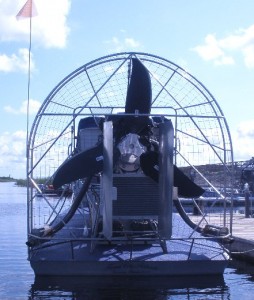 The airboat engine was a bit scary