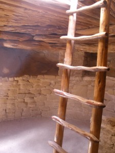 Inside a reconstructed Kiva - a ceremonial place.