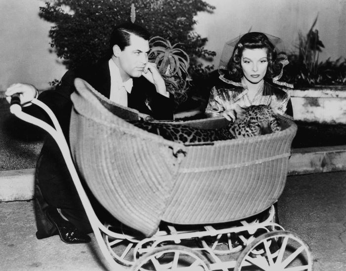 Bringing Up Baby – with the beautiful Katherine Hepburn and the ever so charming Cary Grant. The leopard was cute too.
