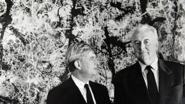 Photo from the Sydney Morning herald of ANG director James Mollison and Prime Minister Whitlam with THAT painting. The PM is the tall one - he was 6ft 4.