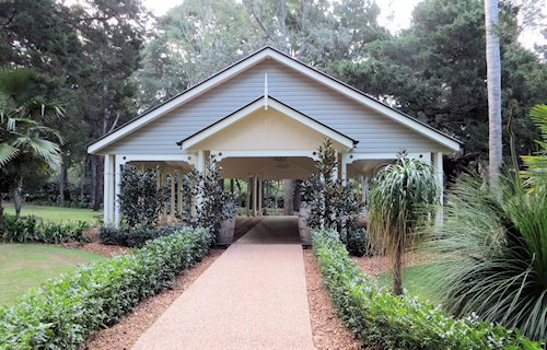 The pavilion is a modern addition, but blends beautifully into the grounds.